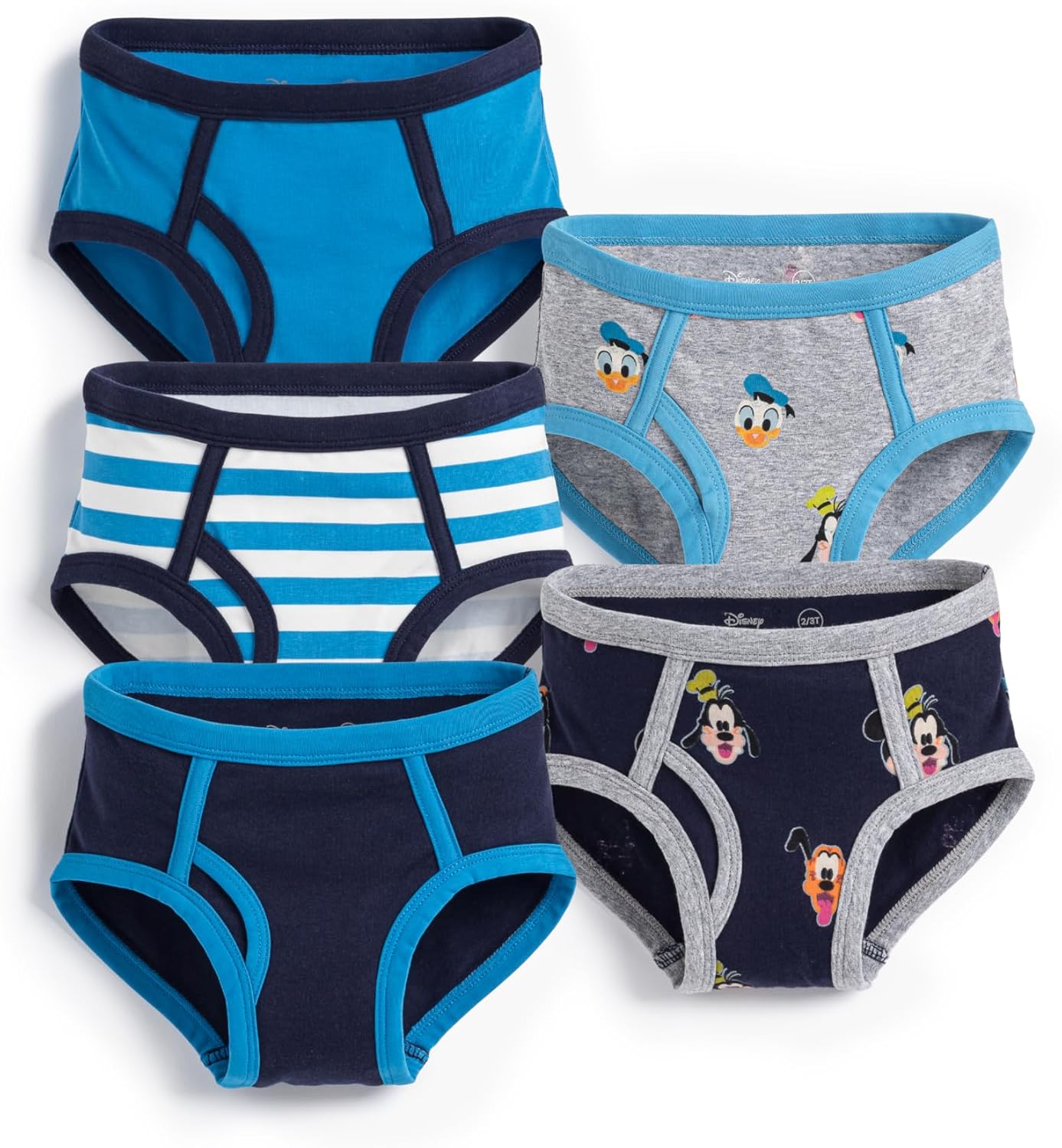 monica + andy Boy's Underwear Pack, 5 Pairs, Double Layered Bottom Panel, Organic Kids Boys Briefs, Sizes For Kids & Toddler