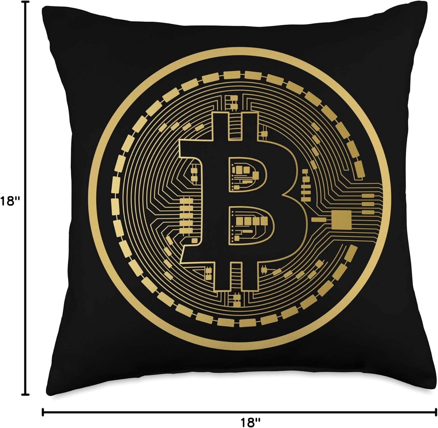 Bitcoin Crypto Currency BTC Coin Blockchain Money Throw Pillow