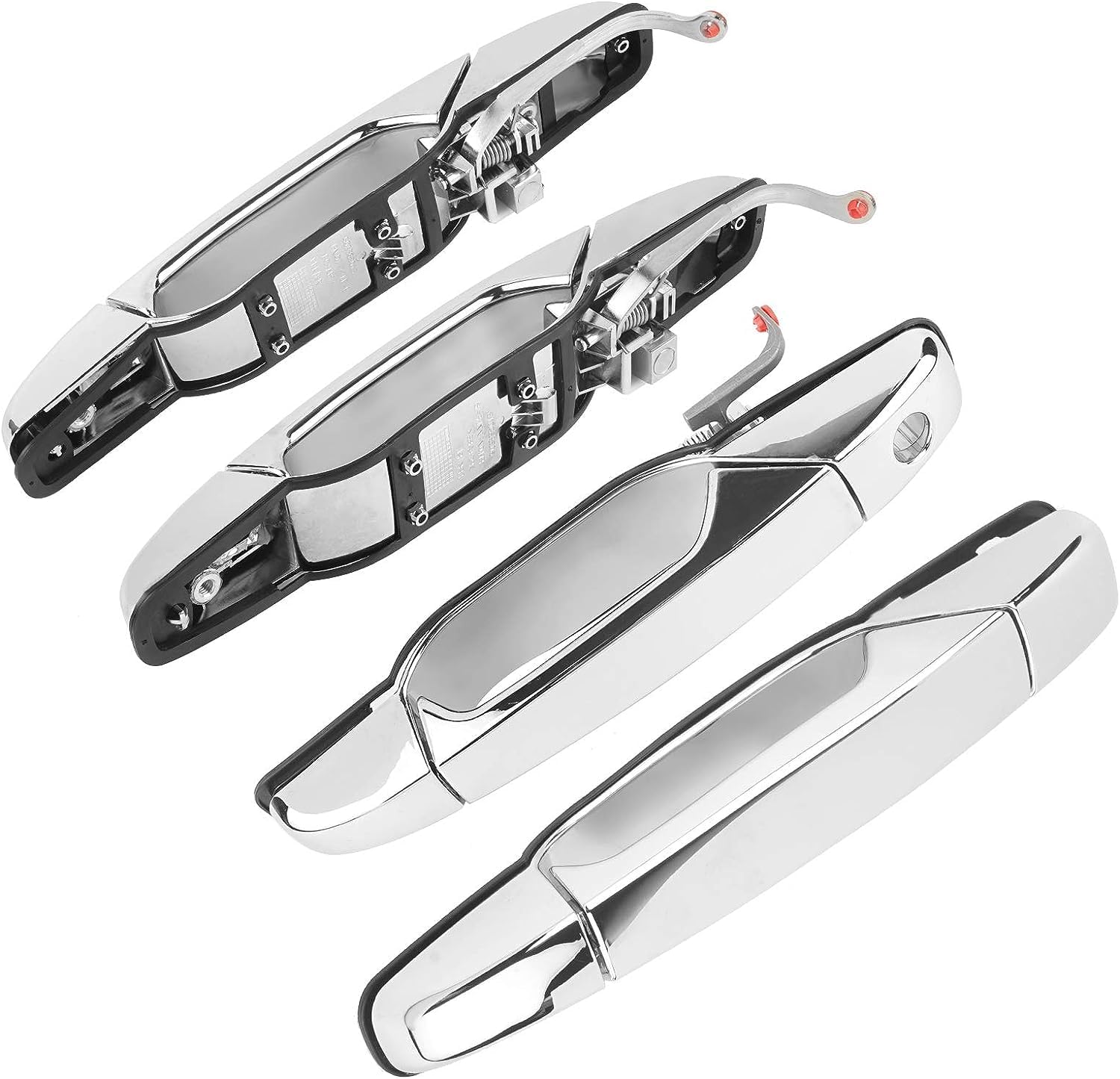 Exterior Door Handle Chrome 4 PCS Front Rear Driver & Passenger for 2007-2013 Chevy Silverado Suburban Tahoe Avalanche, GMC Sierra Yukon, Cadillac Escalade Replaces 22738721 22738722 22738725