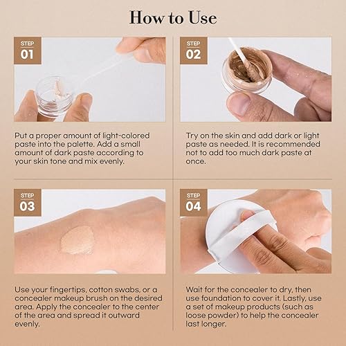 Miniatura 7 de Corrector impermeable para cubrir tatuajes, maquillaje para manchas oscuras, cicatrices, vitíligo y más, 2 x 1.0 fl oz, uso en el cuerpo, para