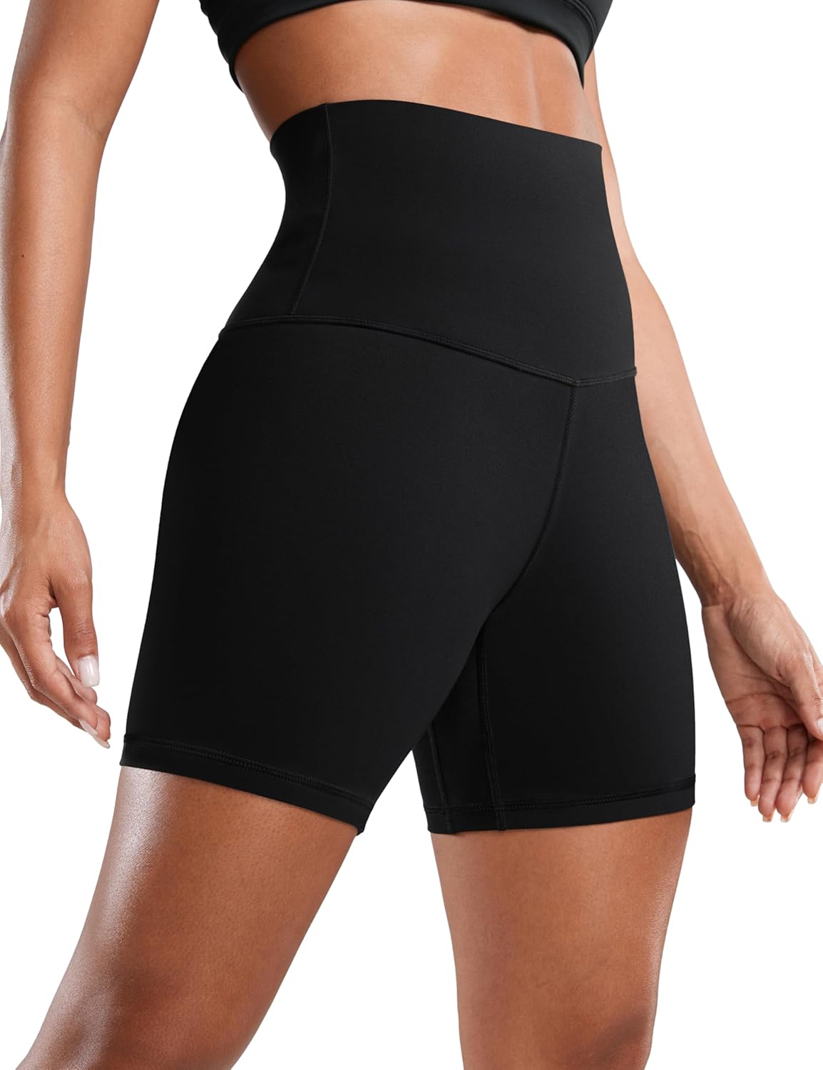 CRZ YOGA Super High Waisted Butterluxe Womens Biker Shorts 6 Inches - Buttery Soft Workout Yoga Over Belly