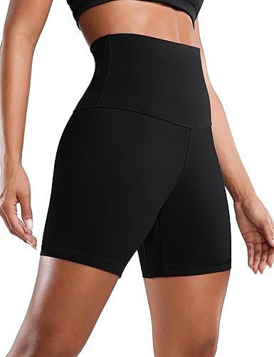 CRZ YOGA Butterluxe - Pantalones cortos de ciclista de cintura súper alta para mujer de 6 a 8 pulgadas pantalones cortos de yoga suaves para