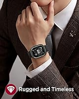 Vista 5 de Miimall Funda de metal para Apple Watch Ultra 3/2/1, resistente, duradera, ligera, de aleación de aluminio y titanio + TPU a prueba de golpes