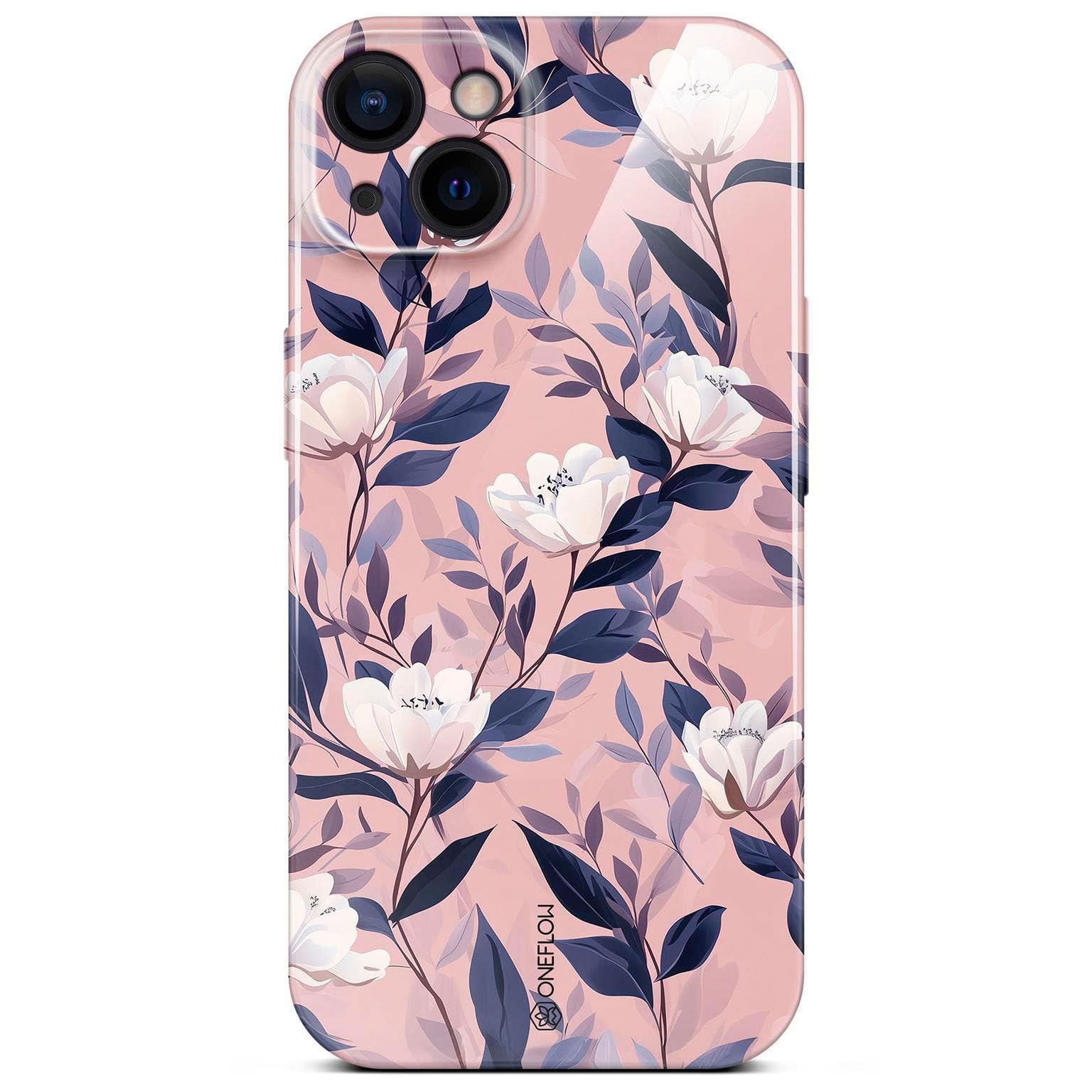 Coque iPhone 13 fleurs Blanc Rose avec protection de caméra intégrée - 8