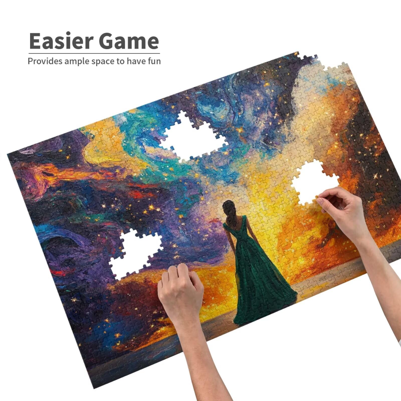 Kobiety Puzzle 5000 Pieces Dream Puzzle Adult Początkujący z pudełkiem prezentowym, DIY Interaktywne Puzzle Rodzinna wymagająca gra, Relief Stres Home Wall Room Decor Art Prezent dla mężczyzn 100 x