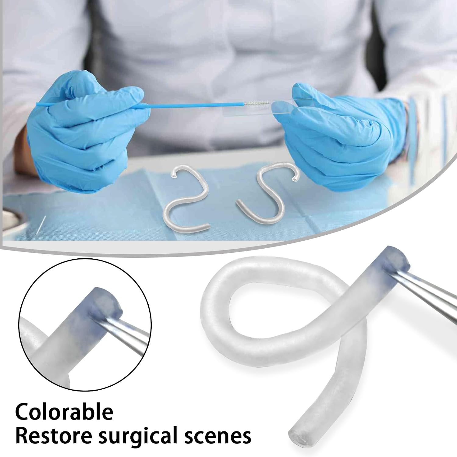 Vascular Anastomosis Suture Practice Model,Microvascular Anastomosis Exercise,Practice Basic Skills in Cutting,Stitching,Disassembly (5.0x3.5x100mmx2pcs)