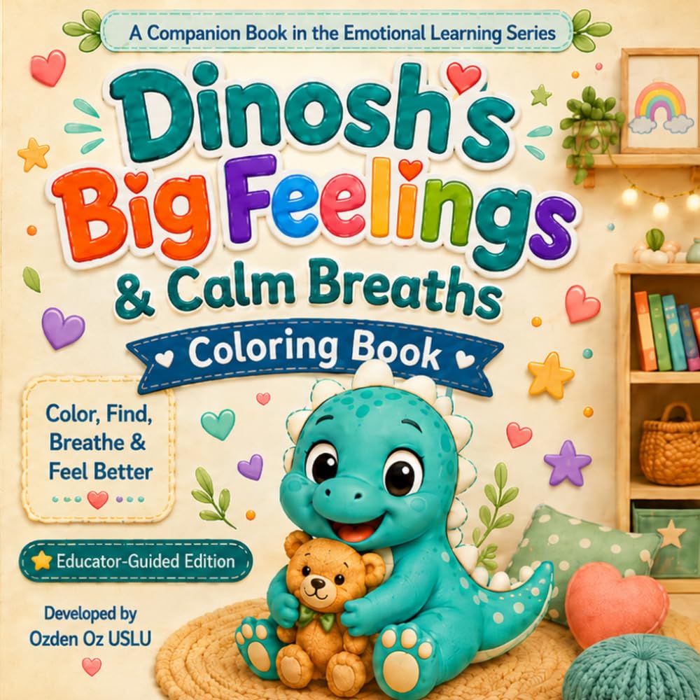 Dinosh's Big Feelings: Calm Breaths Coloring Book (Emotional Learning Series)
