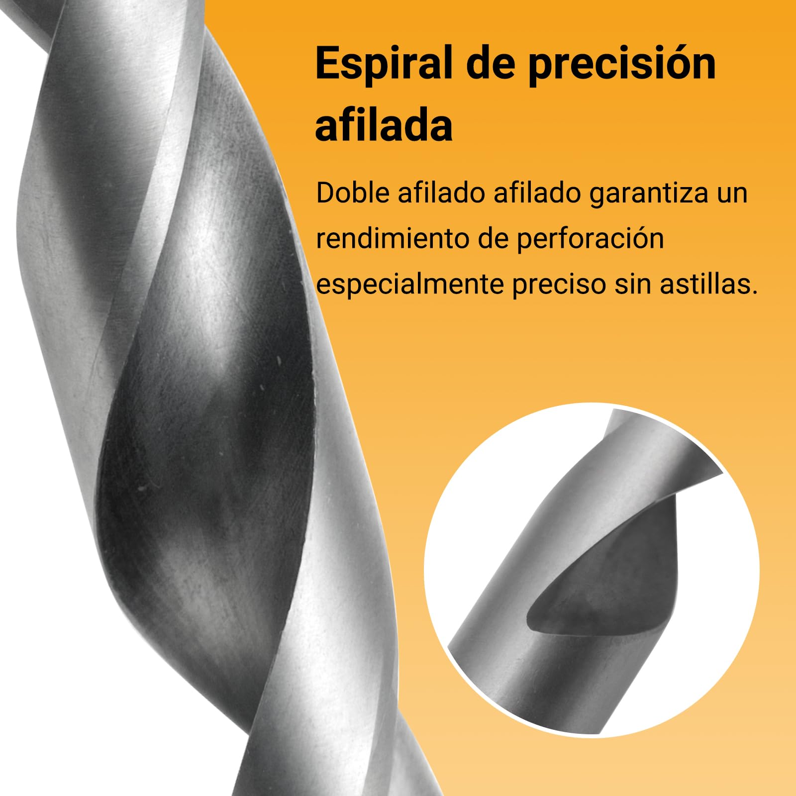 Brocas para Madera HSS-G, 25 Piezas juego broca madera, 1-13 mm Broca para Madera Pasos de 0,5 mm