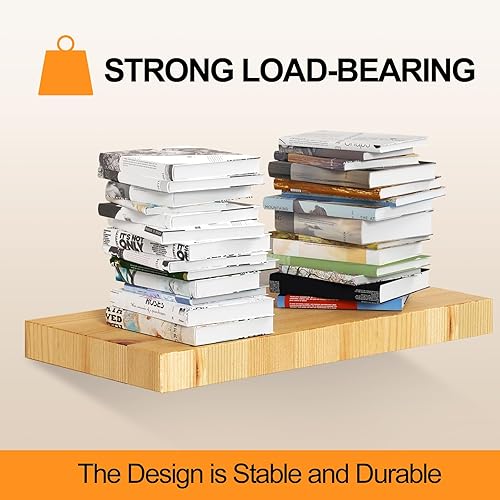 Miniatura 51 de 4 soportes de estante flotante de acero sólido negro de 5 pulgadas, soportes ocultos para estantes flotantes de madera, soporte oculto para estantes