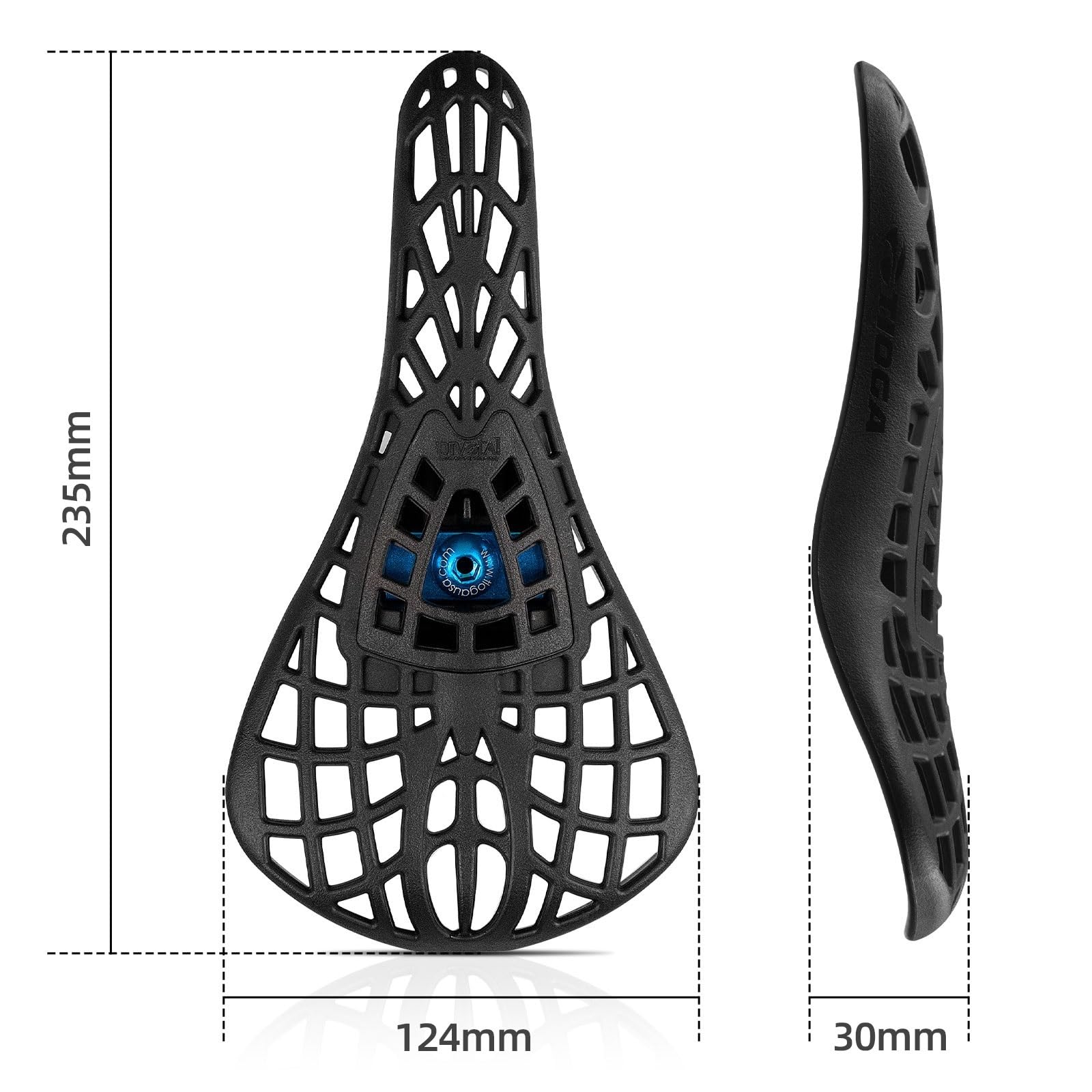 Siodełko rowerowe ze sztycą siodełka, 248 mm, siodełko rowerowe Dirt Jump, poduszka amortyzująca, sztyca siodełka 25,4/27,2/30,9 mm