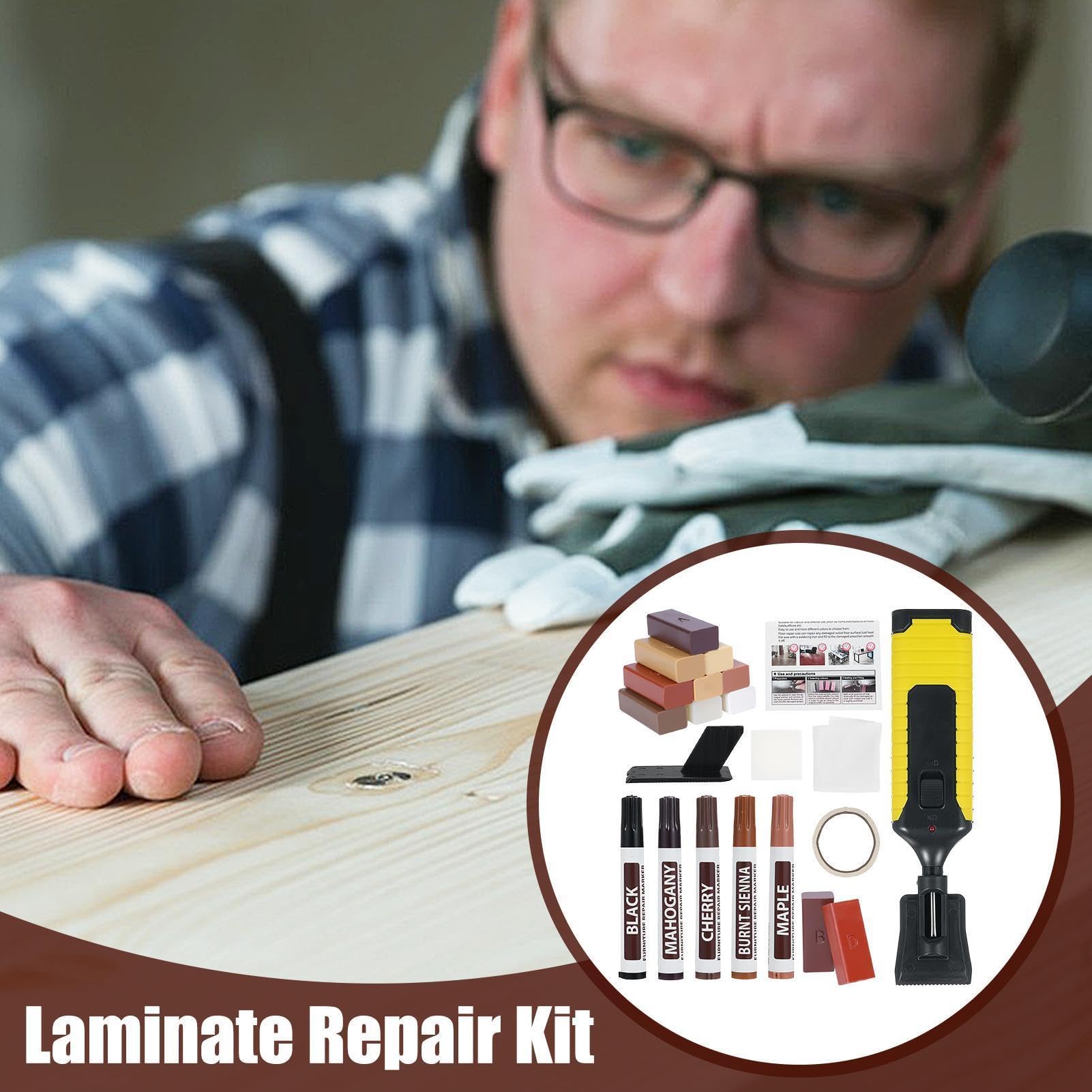 Kit reparación laminado Marcador pintura impermeable y pintable | Kit de reparación para muebles de madera Marcador pintura impermeable y pintable para armario, suelo, cocina, baño, puerta