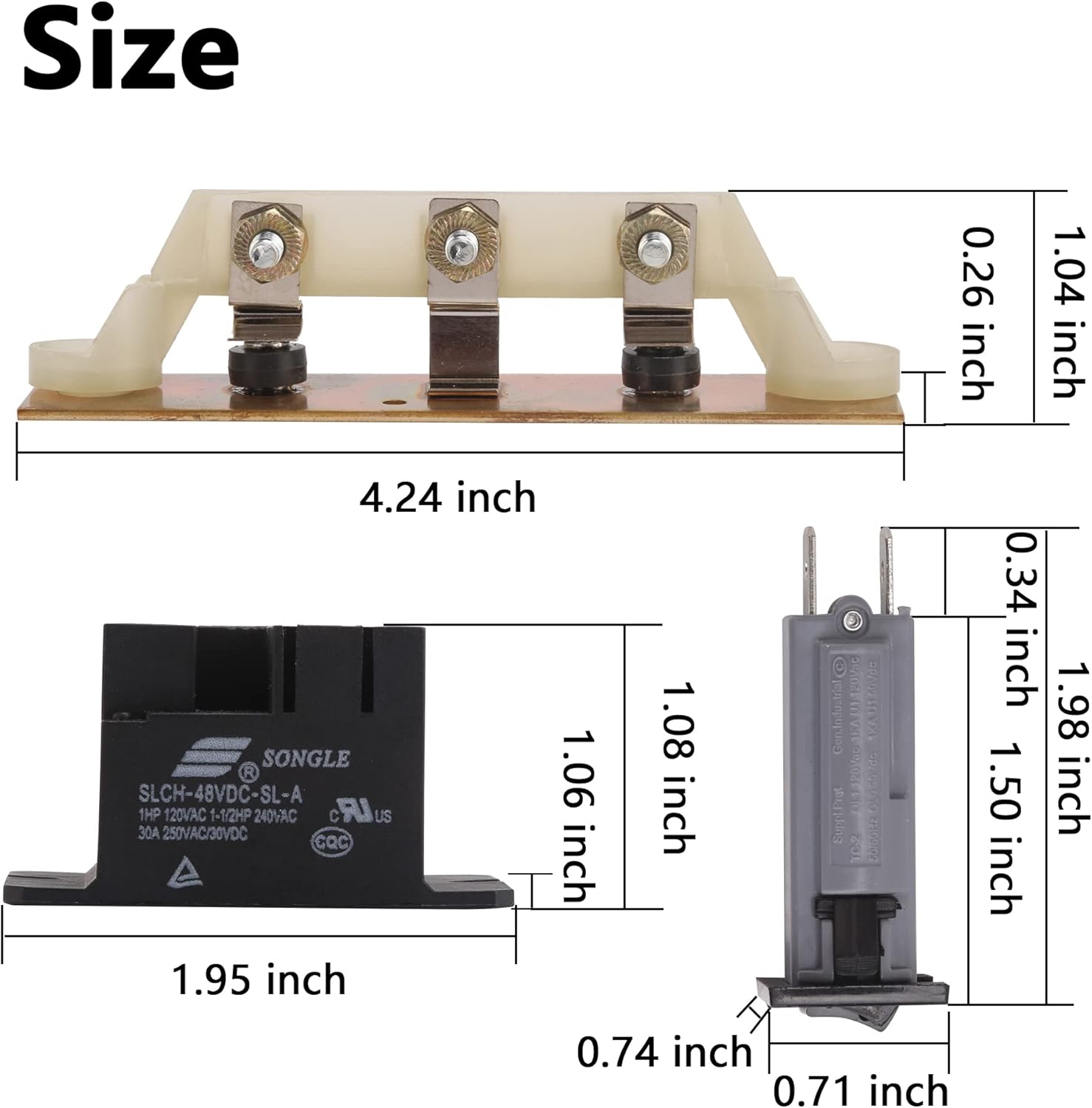 10L0L Golf Cart Battery Charger Repair Kit for 48V Club Car Powerdrive #17930, Incl. Relay, Heat Sink Assembly and Circuit Breaker, OEM# 103414901, 1015914, 101828701