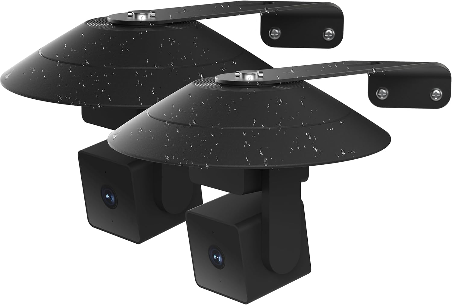 Gcioii 2 Pack Wall Mount for WYZE Cam Pan V3 & Cam Pan V4, Weatherproof Cover and Outside Corner Accessories, Reduce Blind Spots (Black,Camera not Included)