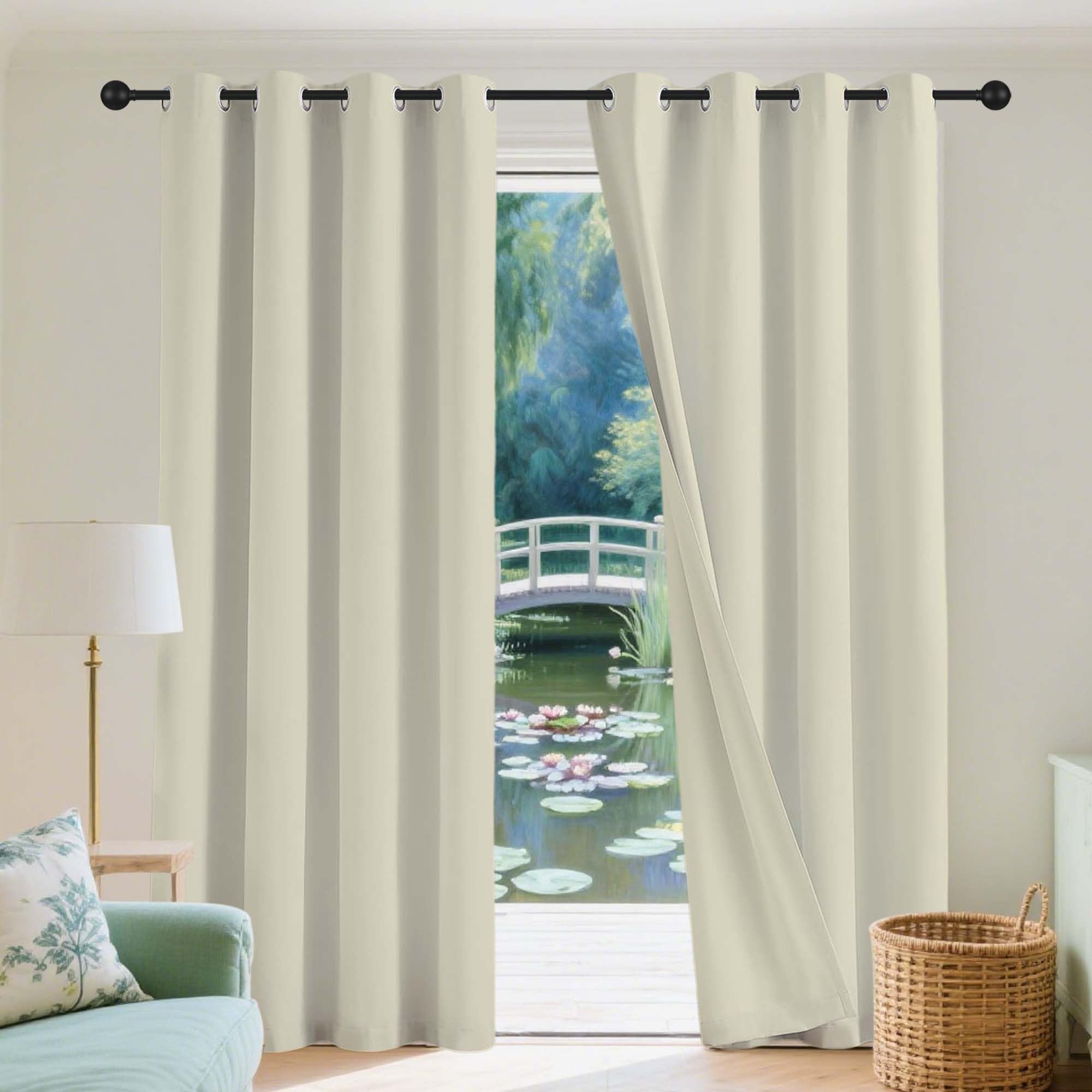 Tende Oscuranti Camera da Letto 200 x 270 cm 100% Poliestere Tenda Antimosche a Fili per Il Soggiorno e La Camera, Beige