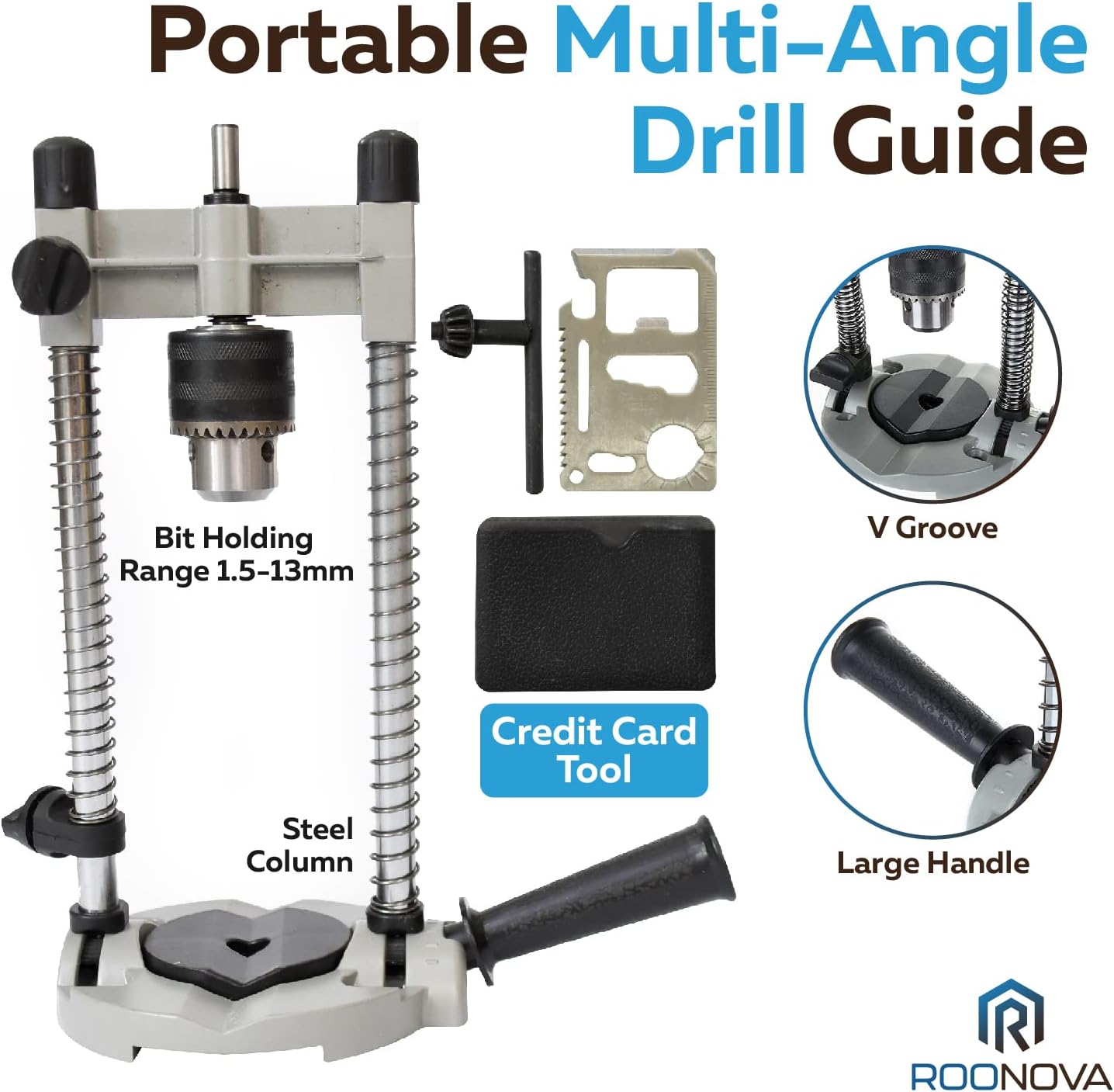 Buy ROONOVA Angle Drill Guide Portable Drill Press Stand Strong