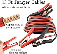 Vista 3 de Kit de Emergencia en Carretera WELL-STRONG para Coche con Triángulo Reflectante de Advertencia, Kit de Asistencia con Cable de Puente de 13 Pies