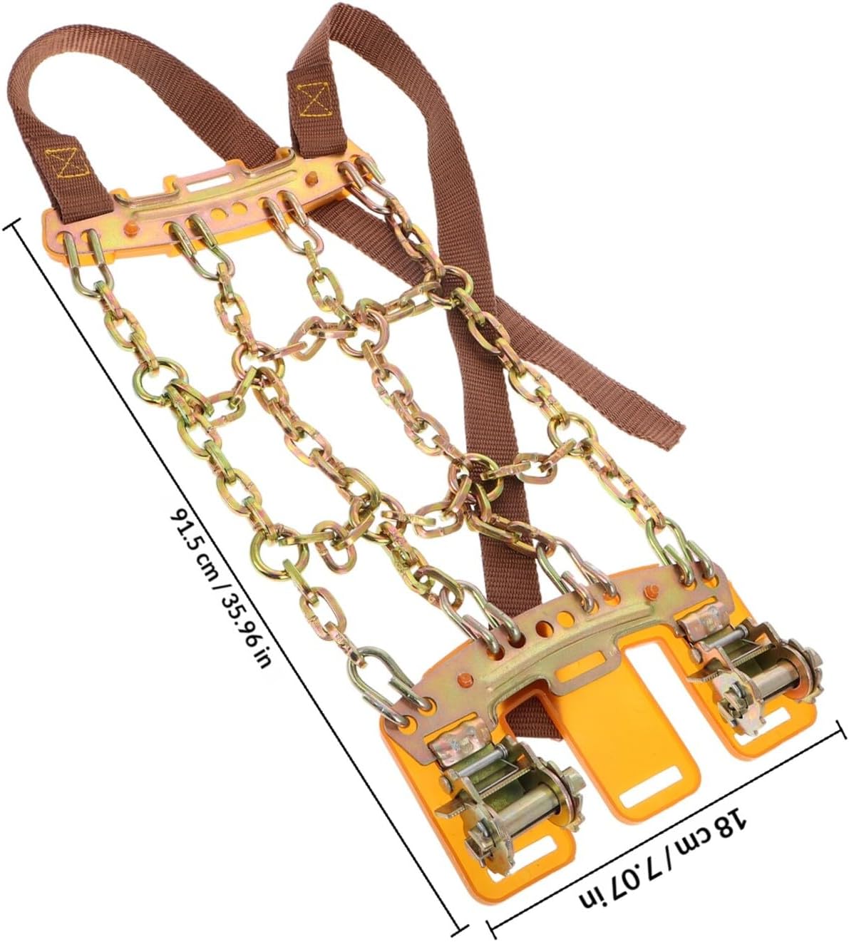 Adjustable Snow Tire Chains for Car Suv Pickup Trucks, Anti-skid Emergency Traction Chains for Tires 165-205mm, Manganese Steel Nine-grid Design for Snow Mud Ice Road Safety