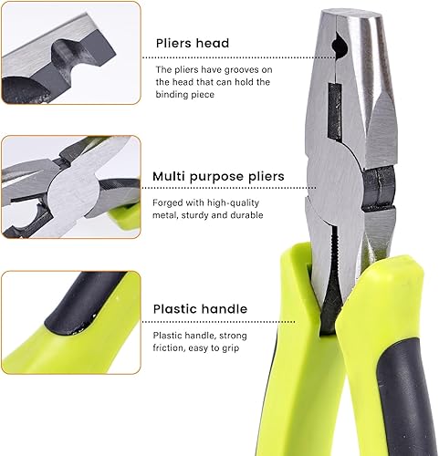 Miniatura 7 de 600 clips y alicates para jaula de alambre, alicates de hebilla de jaula de alambre, clips de fijación para reparación y construcción de conejos,