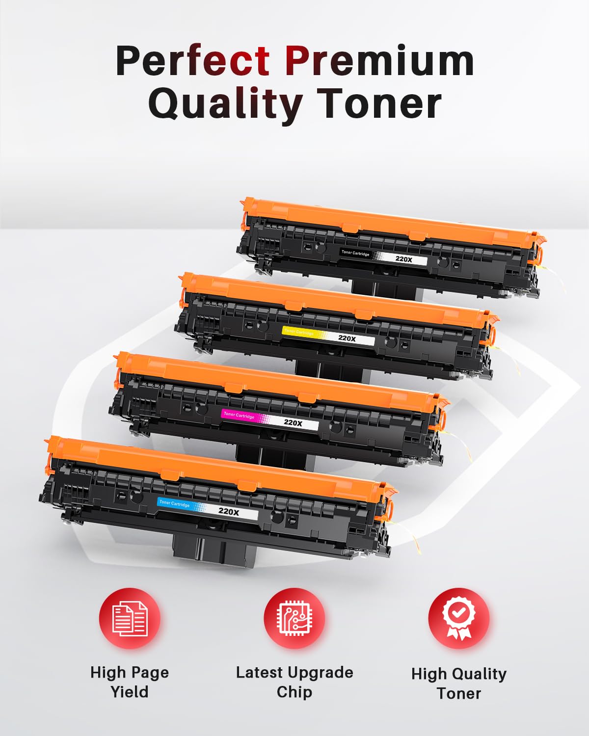 Halloya 220X Toner Compatibile per HP 220X 220A Toner Color Laserjet Pro MFP 4302dw 4302fdw 4202dw 4202dn 4302fdn Nero Ciano Giallo Magenta, W2200X W2201X W2202X W2203X Con Chip 4PK