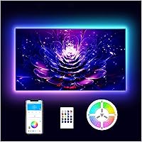 DAYBETTER 15ft LED TV Backlights for 65-75 Inch TVs - USB Powered RGB Strip Lights with Bluetooth App, Remote, Music Sync for Gaming & Bedroom