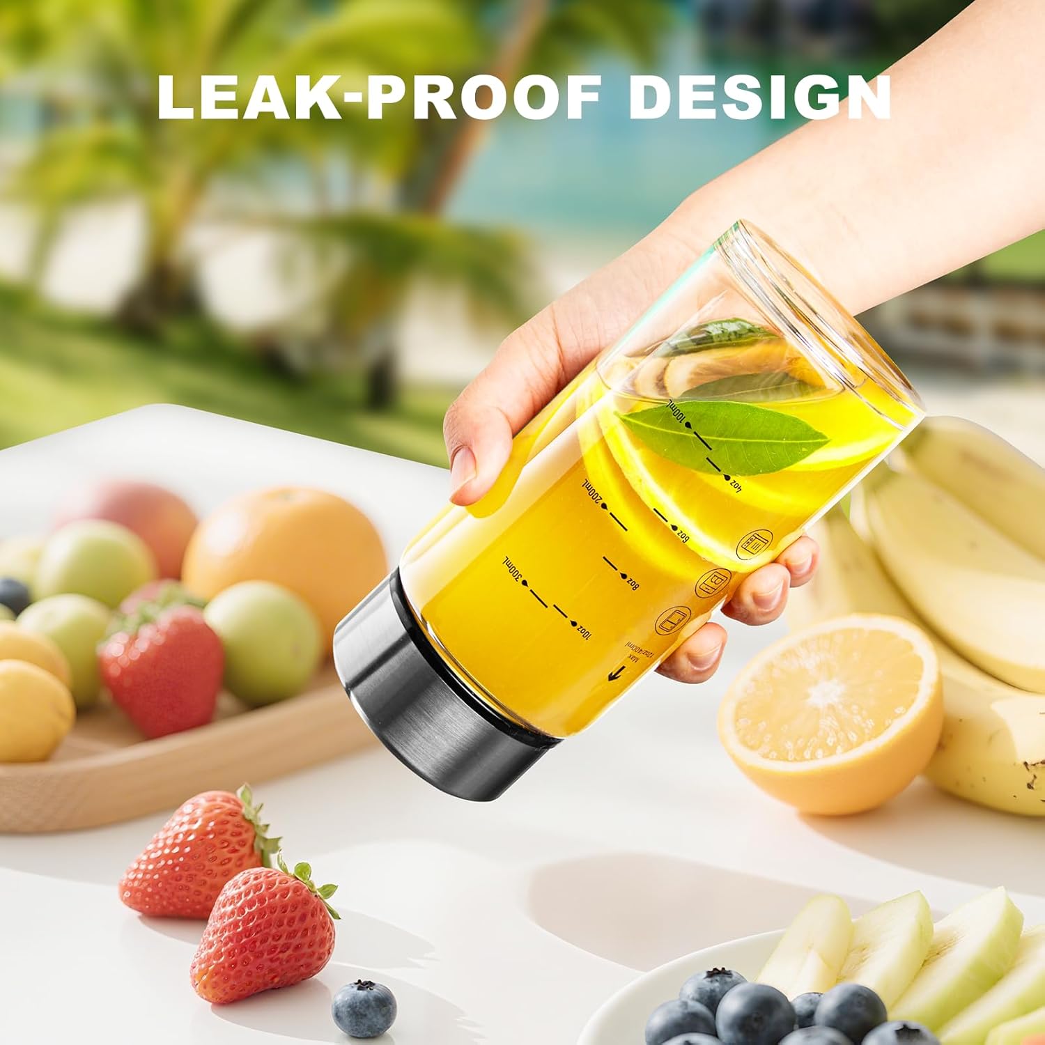 Yirilan 12 oz glass bottles with lids, 4 Pack Glass Juice Bottles, Reusable Water Bottle for Juicing, Stainless Steel Lids Juicer Bottles, Leakproof, BPA Free - Image 4