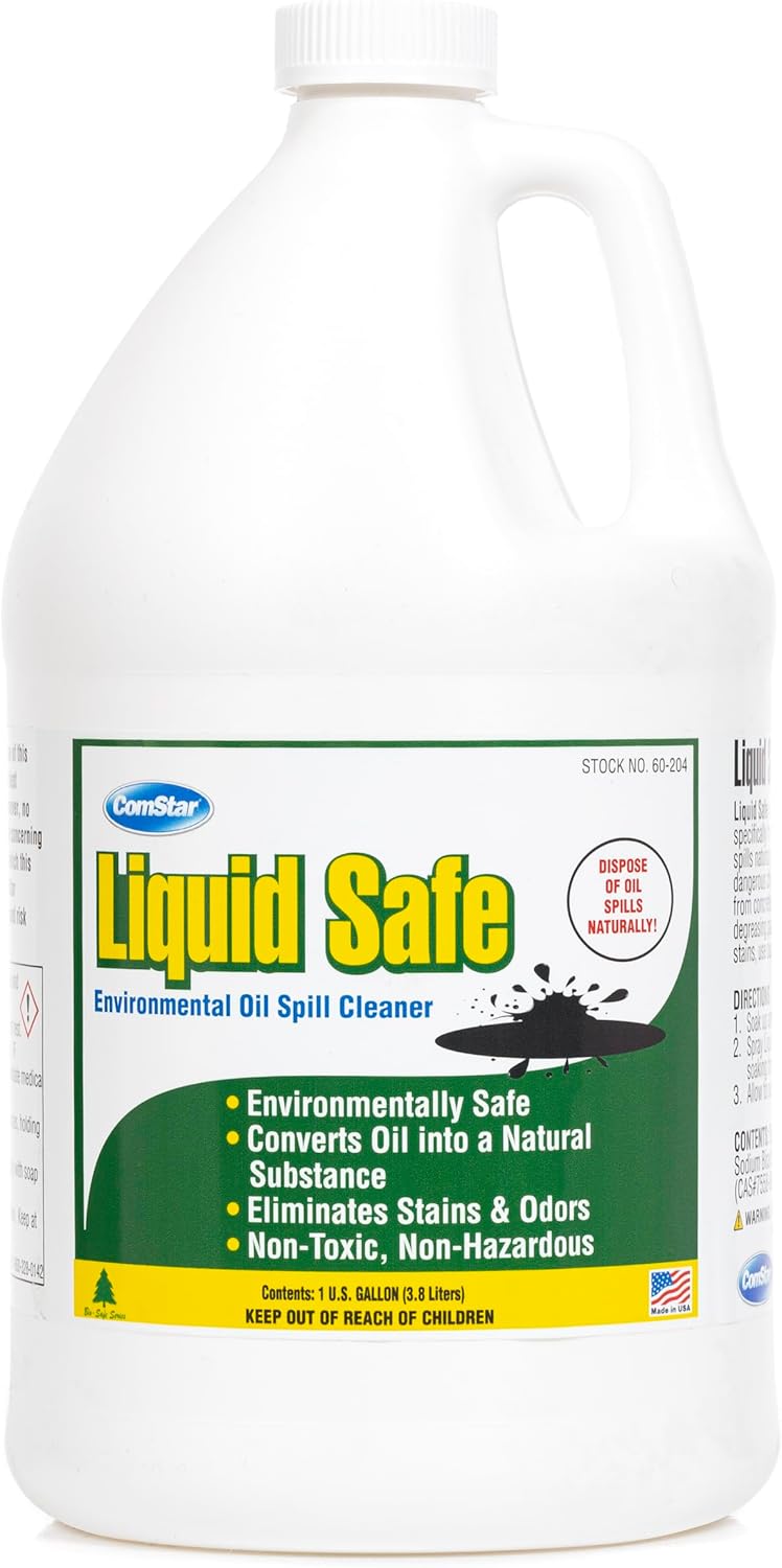 ComStar Liquid Safe, 1 Gallons, Environmental Oil Spill Cleaner, Degreaser, Removes Stains & Odors, Non-Toxic, Safe for Concrete, Asphalt, Parts, Petrol Spills (60-204)
