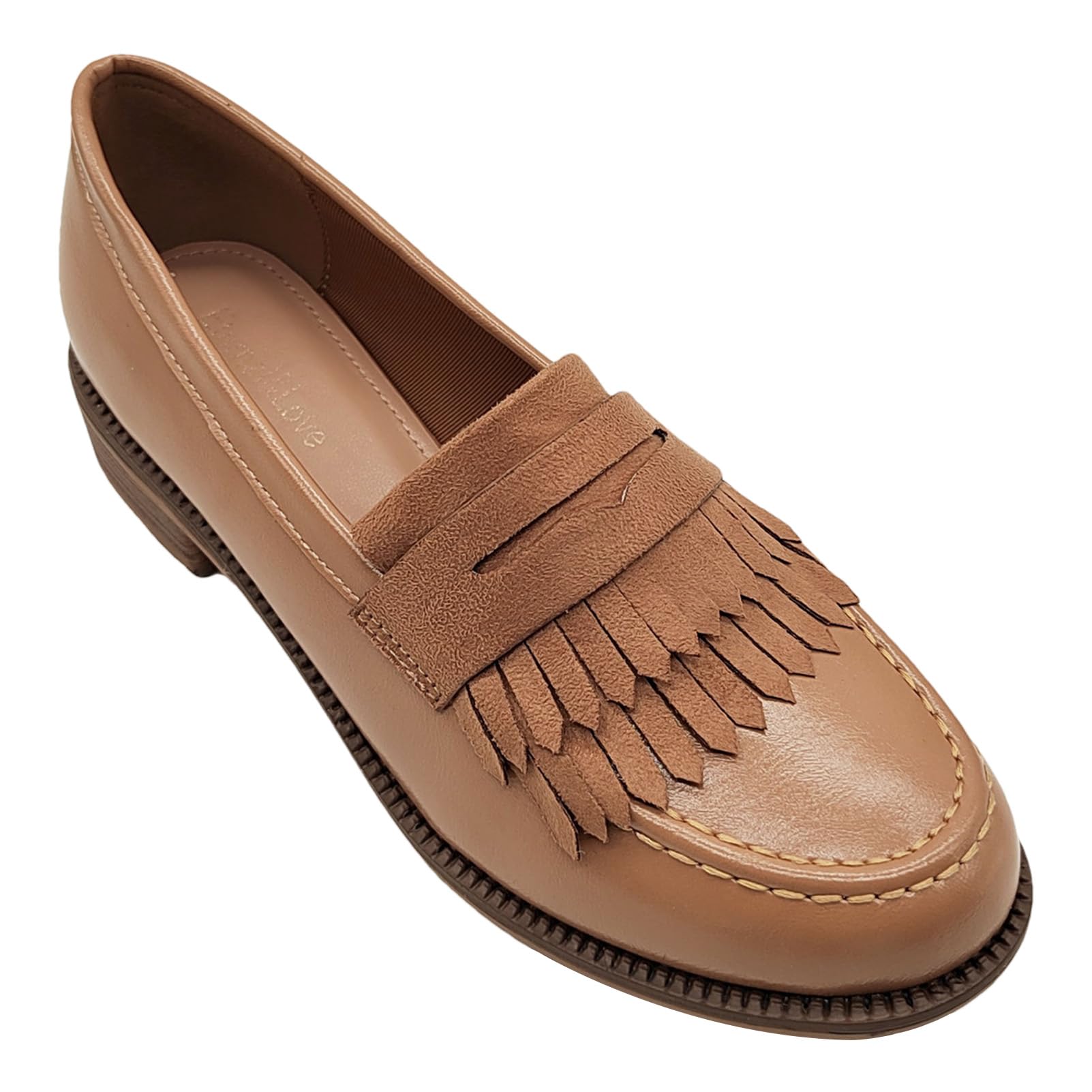 ANUFER Donne Stile Britannico Nappe Penny Loafers