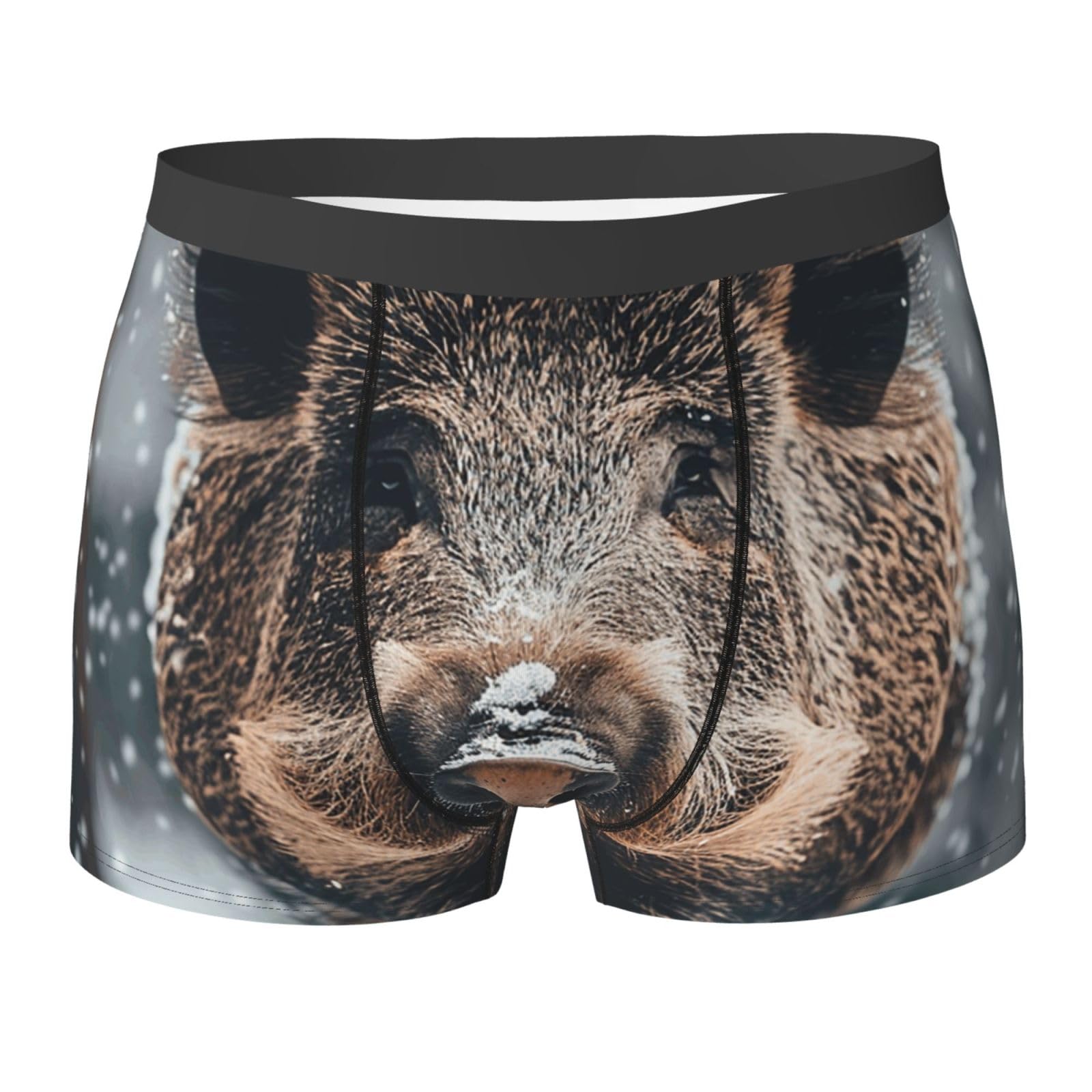 Smazdfxx Men's Black Comfort Underwear, Wild Boar Boxer Briefs For - Tagless Moisture Wicking Stretch Trunks