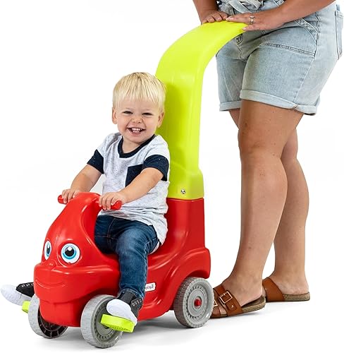 Miniatura 2 de Simplay3 Convert-a-Coupe - Coche de empuje para niños pequeños y niños de 2 a 5 años, rojo y amarillo lima se convierte en auto de paseo para niños