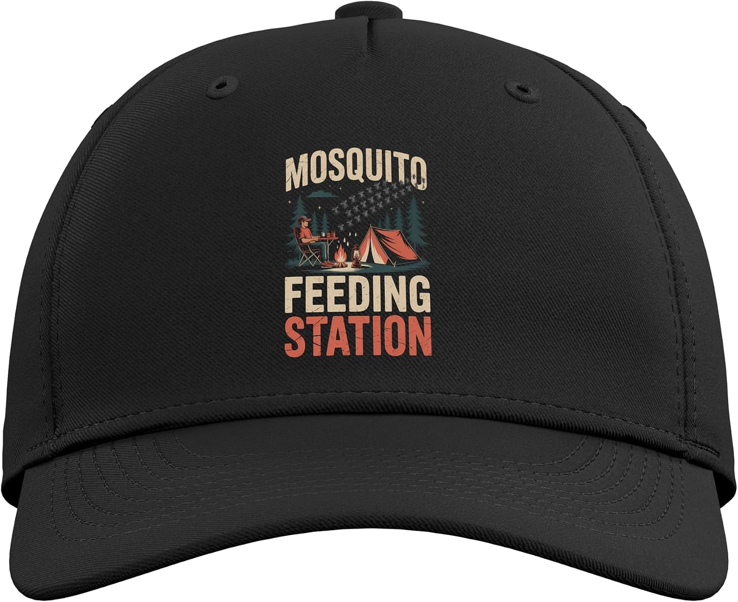 Funny Mosquito Bait Shirts Mosquito Feeding Station Camping Adjustable Baseball Hat image 2
