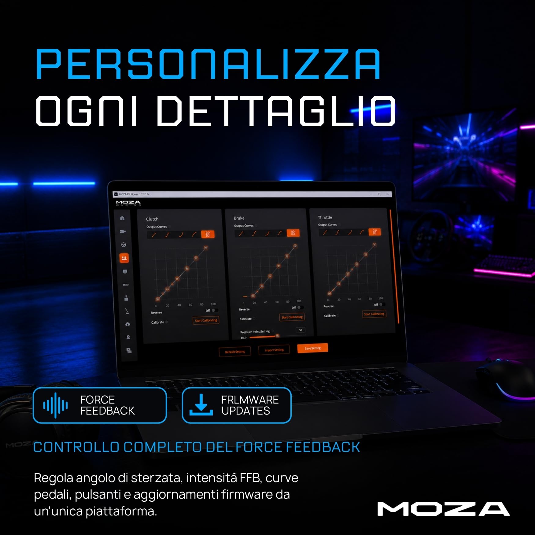 MOZA R3 Bundle Volante Simulatore di Guida PC con Base Direct Drive 3.9 Nm, Volante Gaming ES Lite, Pedaliera Sim Racing SR-P Lite, Morsetto da Tavolo Incluso, Postazione Sim Racing