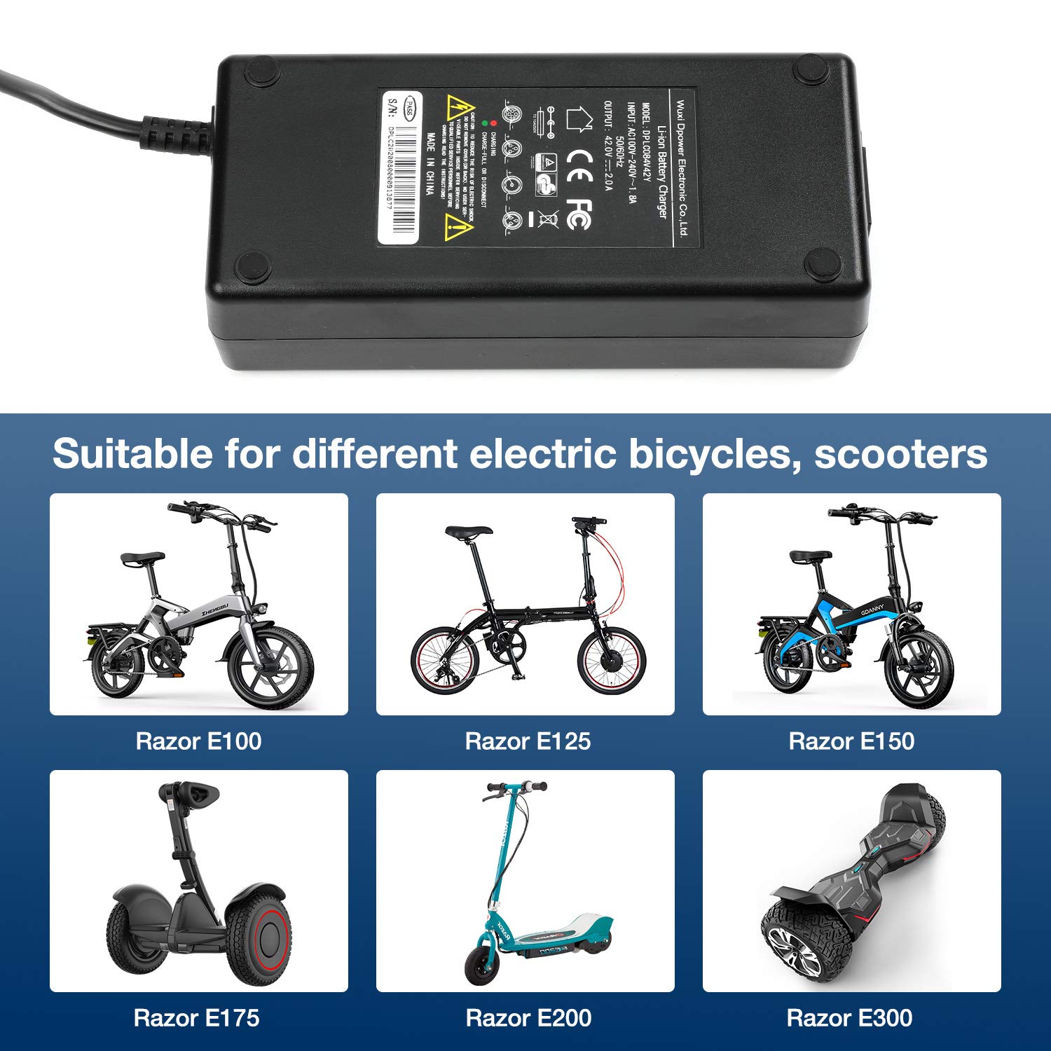 SANS SSLC084V42M 42V 2A Li-Ion Akku Ladegerät für E-Bike #78 EUR 19,90