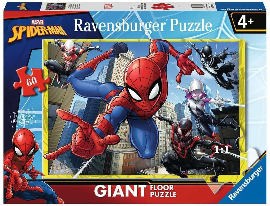 Ravensburger Marvel Spiderman Toys - 60 Piece Giant Floor Jigsaw Puzzle for Kids Age 4 Years +