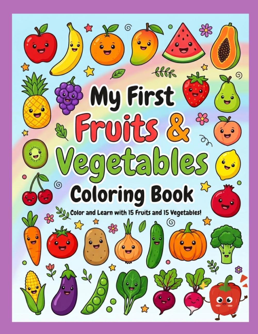 My First Fruits & Vegetables Coloring Book: Color and Learn with 15 Fruits and 15 Vegetables