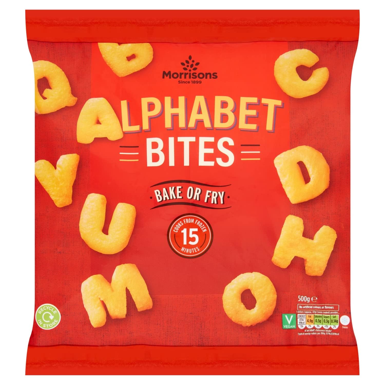 Morrisons Alphabet Bites, 500g (Frozen)