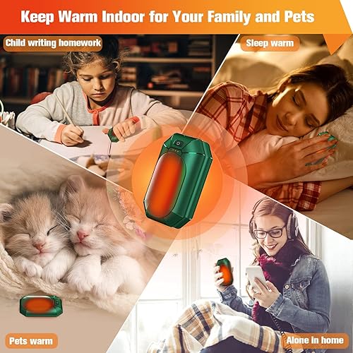 Miniatura 5 de Calentadores de manos recargables, paquete de 2, calentadores de manos eléctricos reutilizables, calentador de manos portátil, ideal para invierno