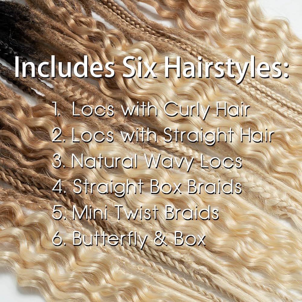 FASHION IDOL MIX crochet hair includes box braids curly hair twist butterfly braids and locs with straight hair ends 24 Inches combining multiple hairstyles together