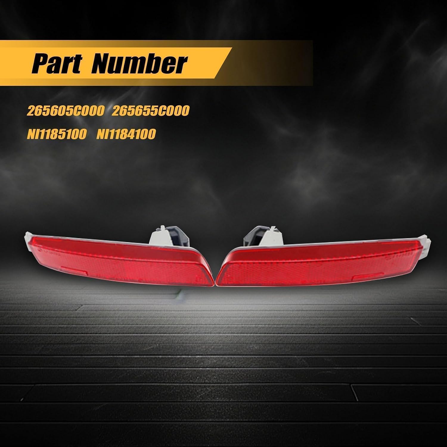 Priprilod Rear Bumper Reflector Set Left&Right Fit For Infiniti FX35 FX37 FX50 QX70 2009-2017 Fit For Nissan Juke Nismo Murano Quest Sentra 2009-2018#12764454 265605C000 265655C000 NI1185100 NI1184100