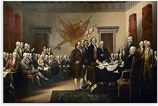 The Declaration of Independence By John Trumbull Canvas Wall Art Is Suitable for Decorating Bedrooms Living Rooms And Bathrooms It Is Both Beautiful And Stylish 36x24inch(90x60cm) Unframe-style