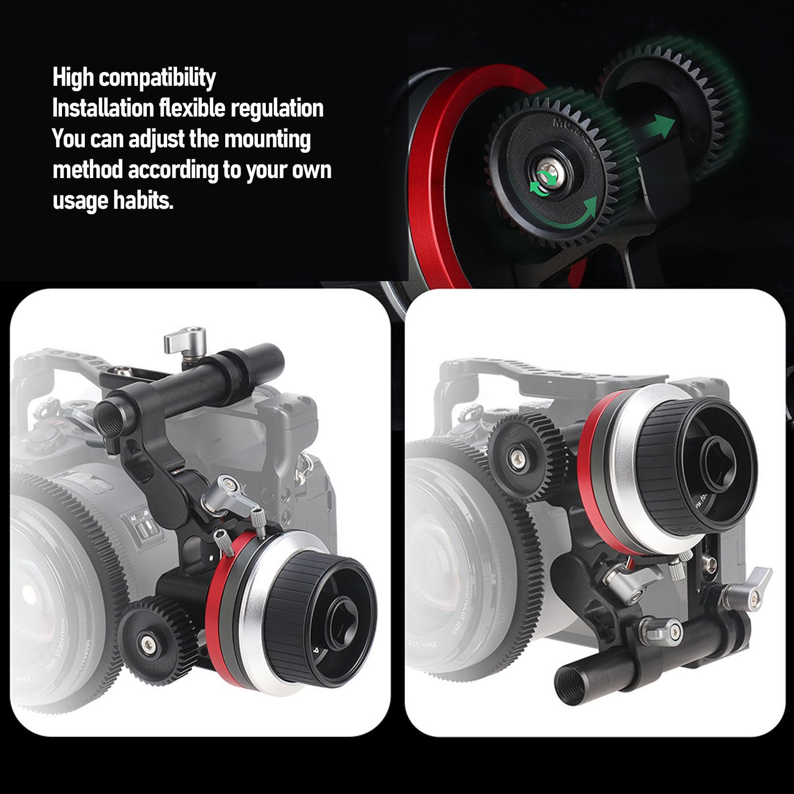 0.8 Module Gear System Camera Lens Focus Lever - Adjustable Zoom Follow ...