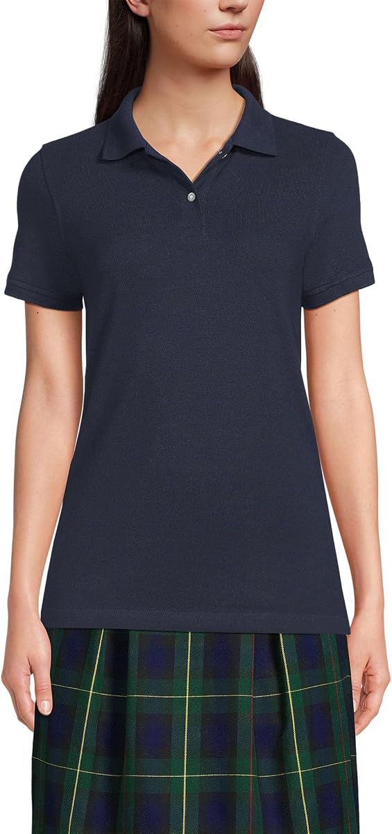 Polo de mujer de manga corta de algodón de malla