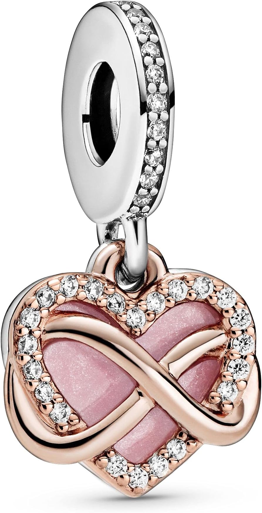 Sparkling Infinity Heart Charms
