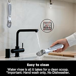 SEAINGO Heated Ice Cream Scoop - Rechargeable, ON/OFF Safety Lock Switch, Two Warming Modes, Ergonomic Handle, Electric Kitchen Tool Nonstick Scooper for Gelato, Frozen Yogurt, Sorbet & More