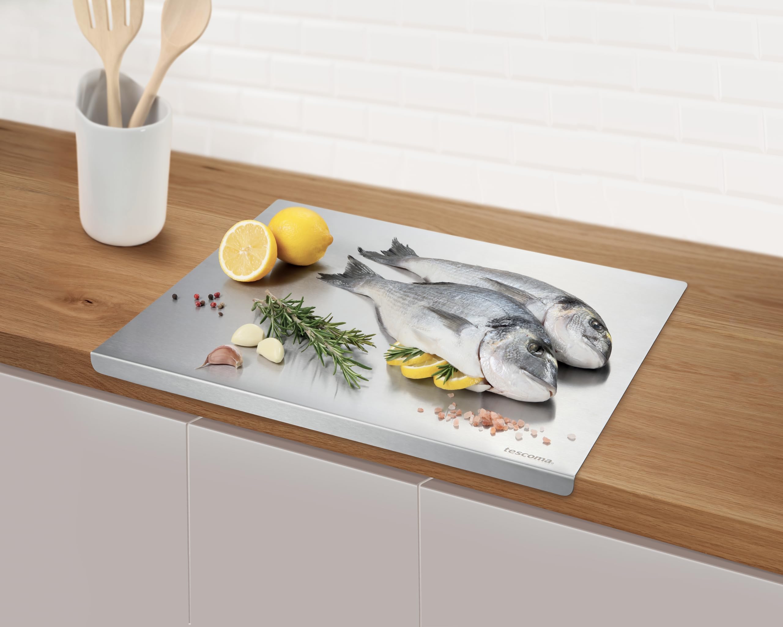 Tescoma 428768 Spianatoia in acciaio inox 45 x 35 cm, con tappetino antiscivolo, linea GrandCHEF