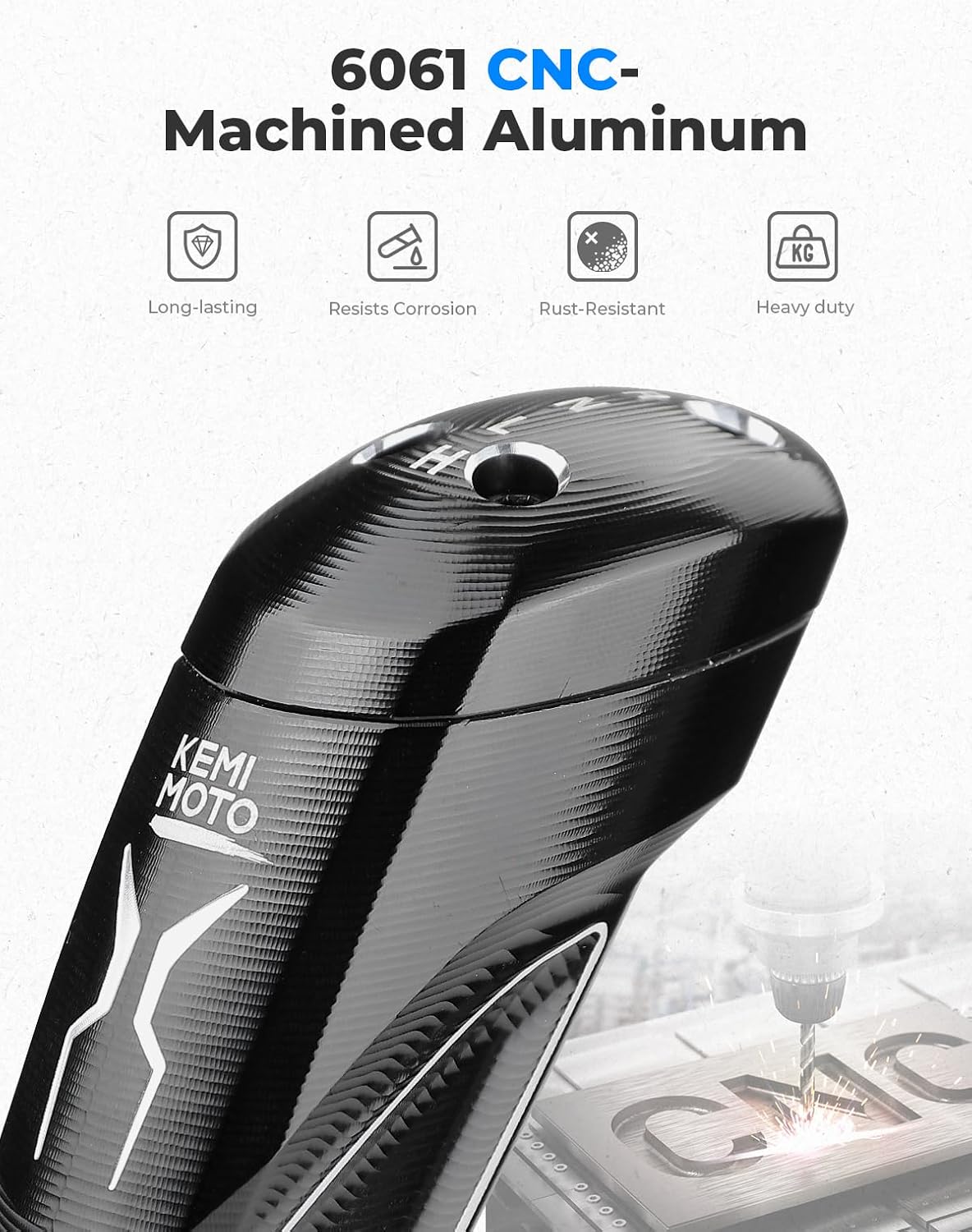 KEMIMOTO CNC Aluminum Shift Knob Compatible with Polaris RZR XP 1000 / RZR XP Turbo/RZR 800 900/ RZR RS1 2020-2024, Ergonomic Designed Heavy Duty Grip Gear Selector Shifter Replacement for 5414569