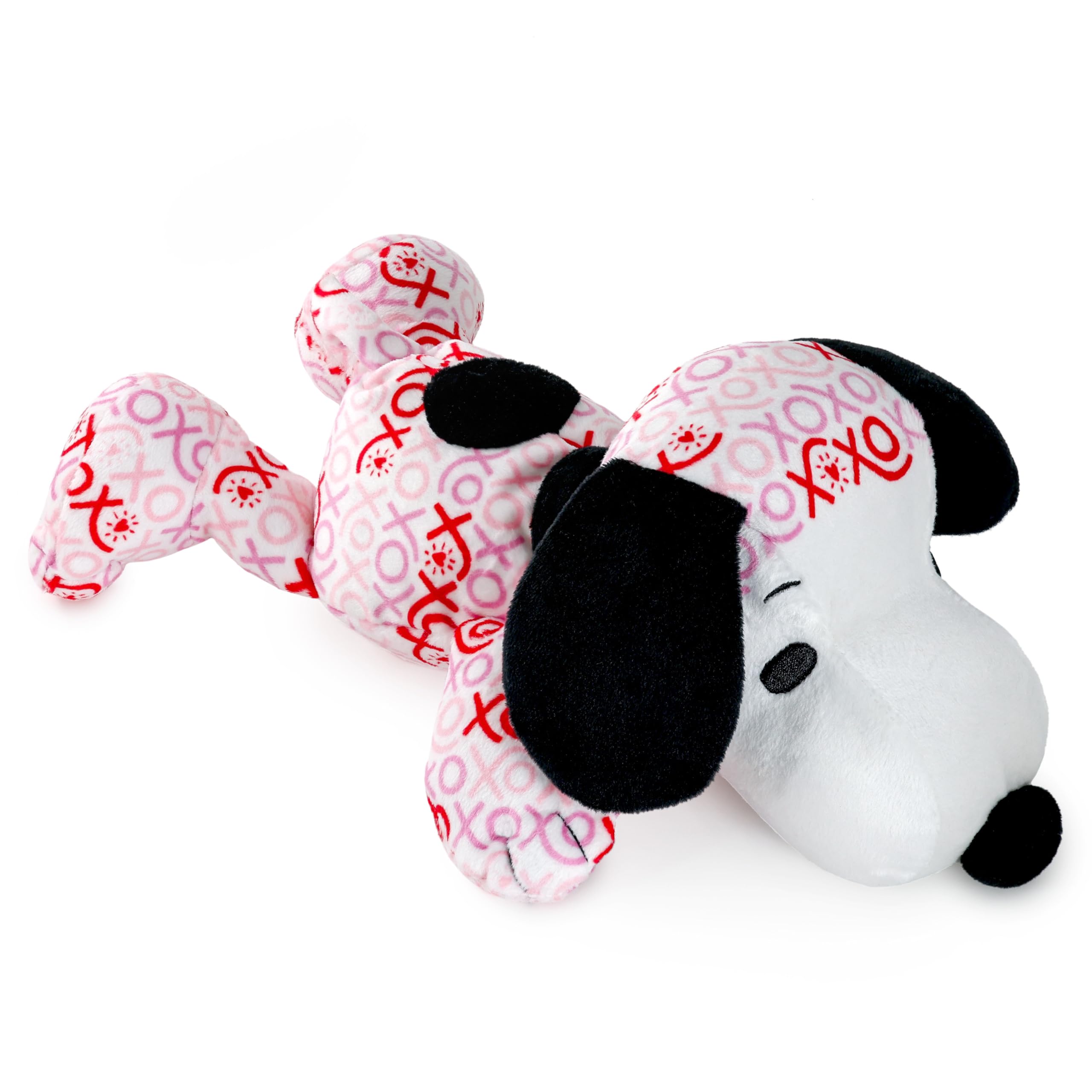 Hallmark Peanuts Valentinstag Floppy Snoopy Plüschtier (rosa und rot XOXO auf Weiß) Geschenk für Kinder, Enkelkinder, Ehepartner