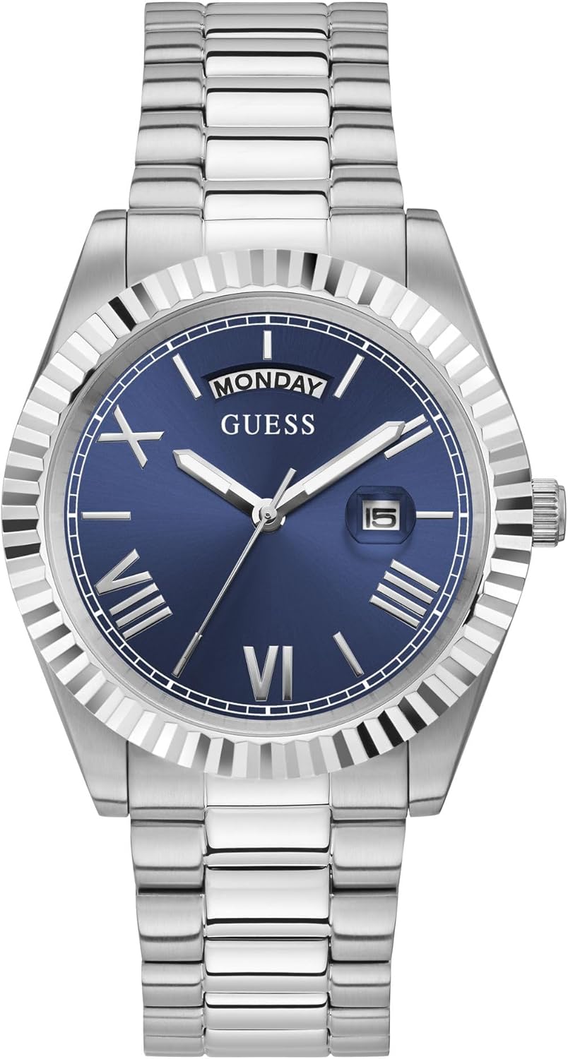 Guess Men's GW0265G Series| Analog Dress Watch| Stainless Steel Case| Stainless Steel Bracelet | 50M Water Resistance