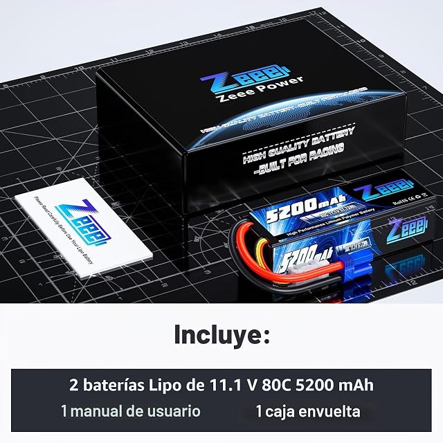 Foto 6 de 7 de Zeee 3S Lipo Batería 11.1V 80C 5200mAh con Enchufe EC5(2 Paquetes)