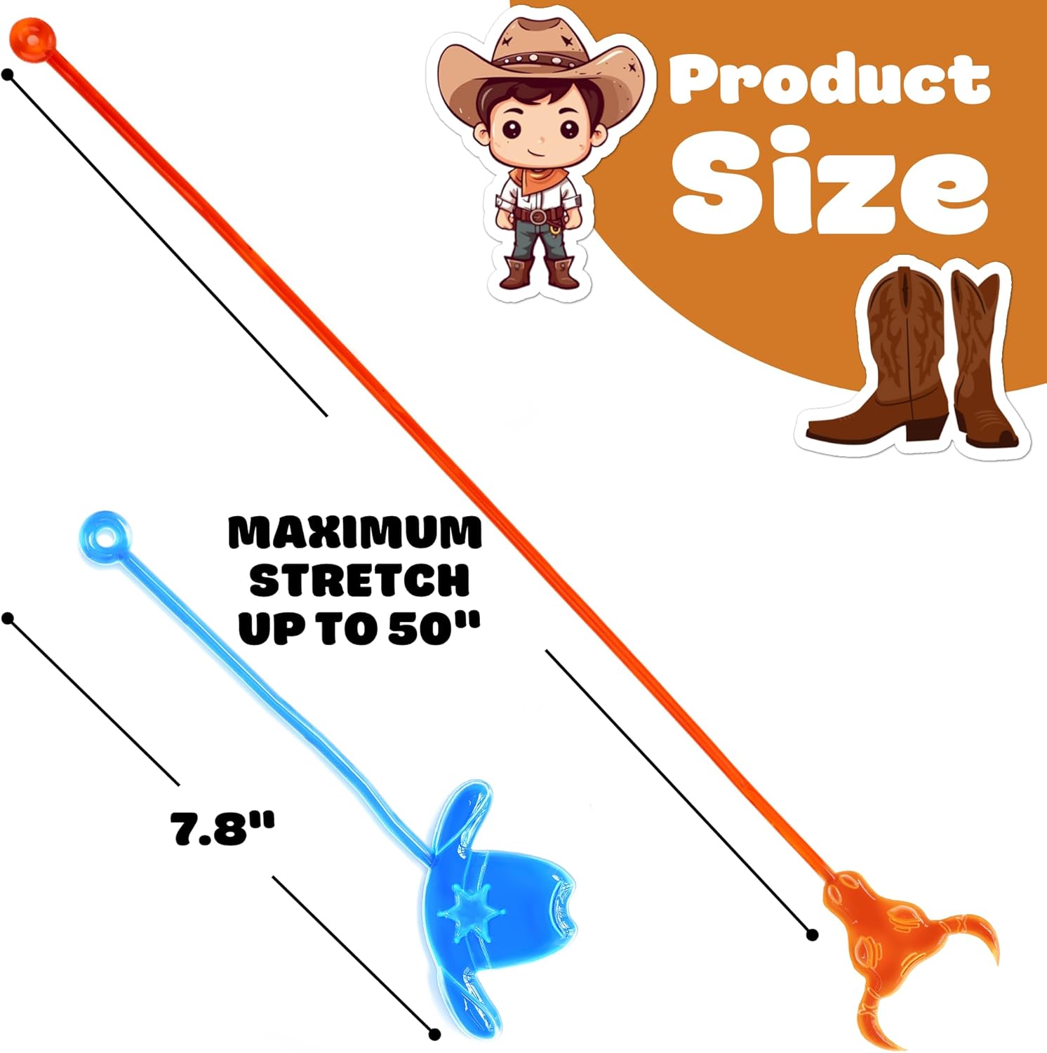 48PCS Cowboy Party Favors - 24PCS Cowboy Temporary Tattoos & 24PCS Cowboy Stick Hands - Perfect Birthday Favors, Goodie Bag Stuffers, Treasure Box Toys, Classroom Prizes, and Student Gifts - Image 4