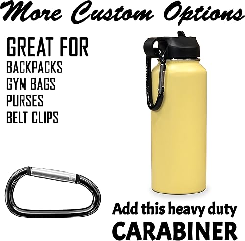 Miniatura 4 de LaserGram Botella de agua de doble pared con tapa abatible de 40 onzas con pajilla, pelota de fútbol, grabado personalizado incluido (amarillo)